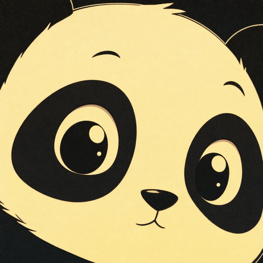Curious tilted panda face